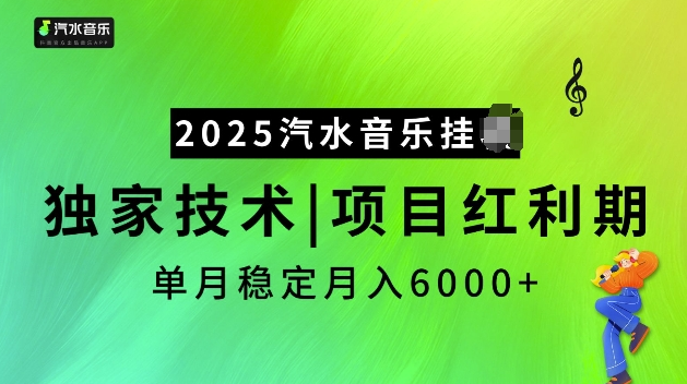 2025汽水音乐挂JI项目，独家最新技术，项目红利期稳定月入6000+-小七创业网-分享网络创业-网赚资讯