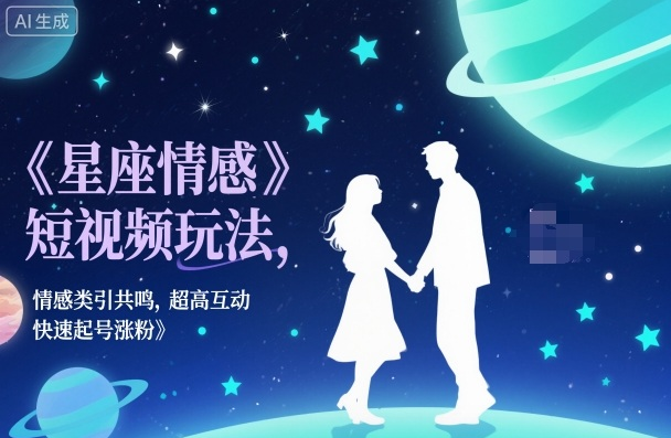 星座情感短视频玩法，情感类引共鸣，超高互动，快速起号涨粉-小七创业网-短视频自媒体创业项目资源网