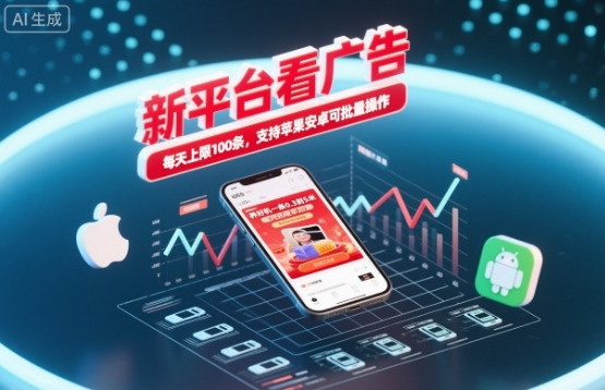 新平台看广告，养好机一条0.3到5米，每天上限100条，支持苹果安卓可批量操作-小七创业网-短视频自媒体创业项目资源网